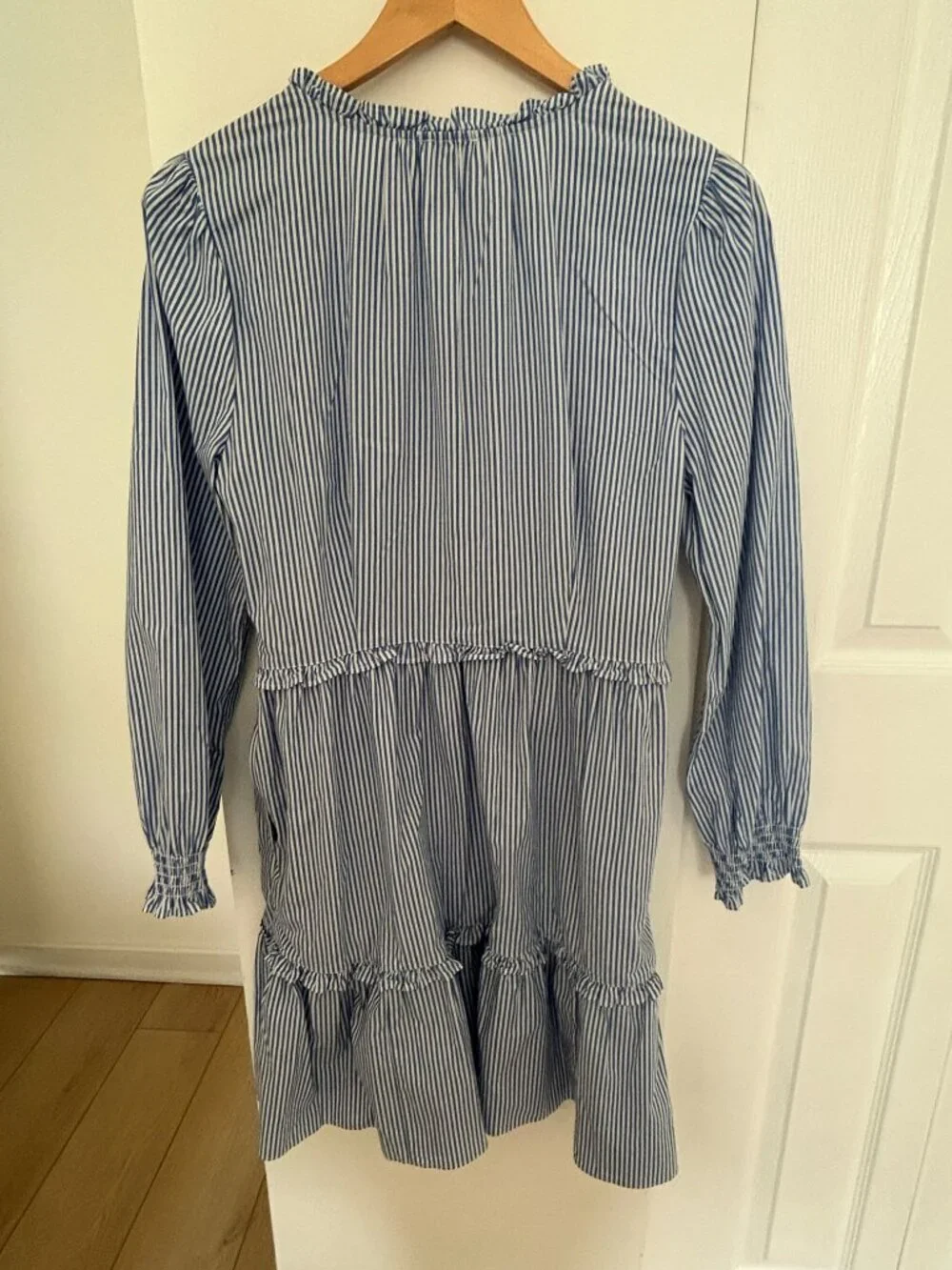 J. Crew Blue and White Striped Dress